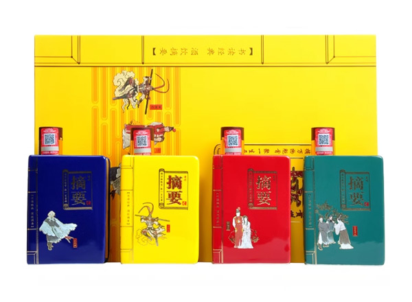 哈尔滨摘要酒回收摘要四大名著礼盒装53度200ml*4瓶贵州金沙回沙酒